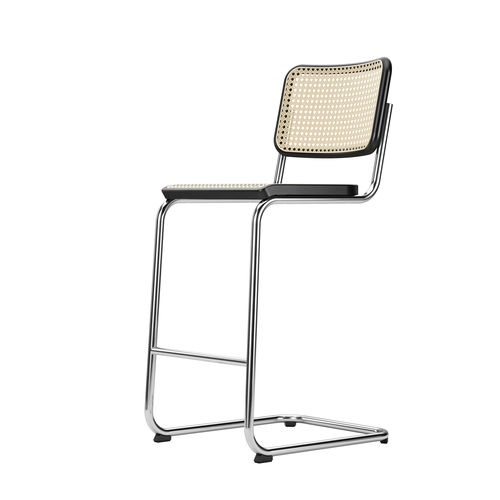 Классический барный стул - S 32 VH - THONET - для интерьера / из сетки / из кожи