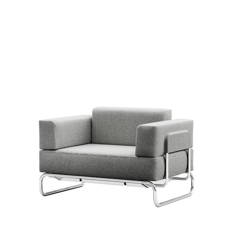 Современное кресло - S 5001/C001 - THONET - из ткани / из кожи / из хромированной стали