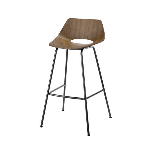 Современный барный стул - S 661 H - THONET - для интерьера / из ткани / из дерева