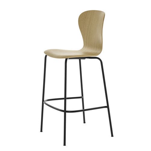 Современный барный стул - S 220 H - THONET - для интерьера / из формованной фанеры / с основанием из стали