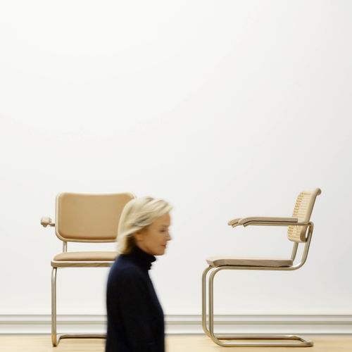 Современный cтул - JS . THONET - THONET - для интерьера / из стали / из кожи