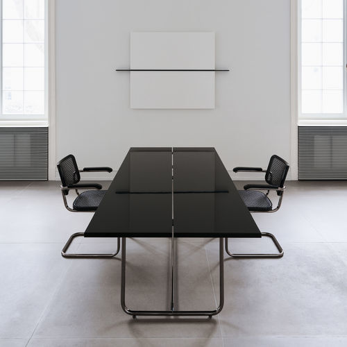 Современный стол - S 1070 SERIOUS / NORDIC JS . THONET - THONET - из блестящей лакированной древесины / из стали / из титана