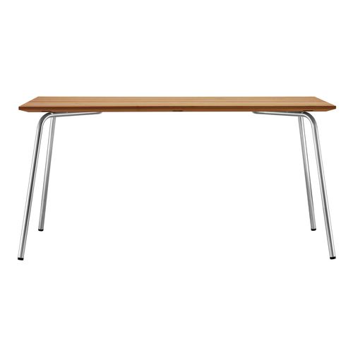 Современный стол - S 1040 - THONET - из ироко / с основанием из нержавеющей стали / прямоугольный