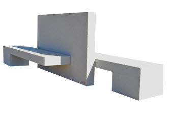Современная общественная скамейка - AGUEDA DOUBLE - A Amop Synergies - из бетона / со спинкой