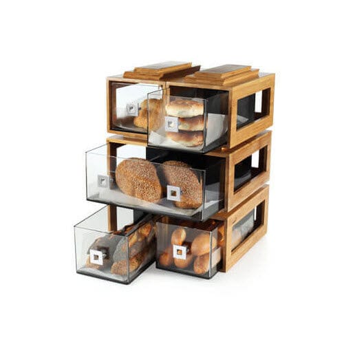 Выставочный стенд-витрина для хлеба - BAKERY BUILDING BLOCKS : BD105 - Rosseto Serving Solutions - на столешнице / из бамбука / для кондитерских изделий