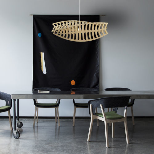Подвесная лампа - TORU - David Trubridge Design - из алюминия / из бамбука / из фанеры