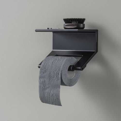 Настенный держатель для рулонов туалетной бумаги - EVLI1 SERIES - EVER Life Design - из алюминия / черный / сатинированный