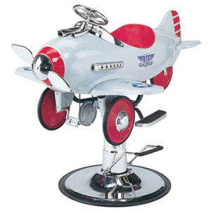 Парикмахерское кресло из хрома - RETRO PLANE - Interstate Design Industries - из пластика / с гидронасосом / для профессионального использования