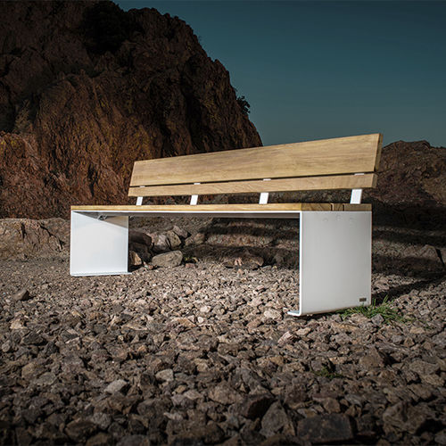 Современная общественная скамейка - PYSA - CYRIA | Mobilier Urbain - из дерева / из стали / из термолакированной стали