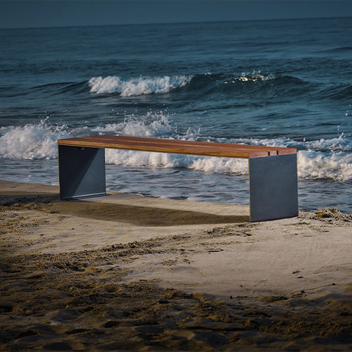 Современная общественная скамейка - PYSA - CYRIA | Mobilier Urbain - из дерева / из стали / из термолакированной стали