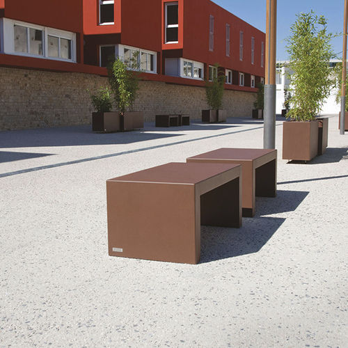 Современная общественная скамейка - EUDALD - CYRIA | Mobilier Urbain - из стали / из нержавеющей стали / из термолакированной стали