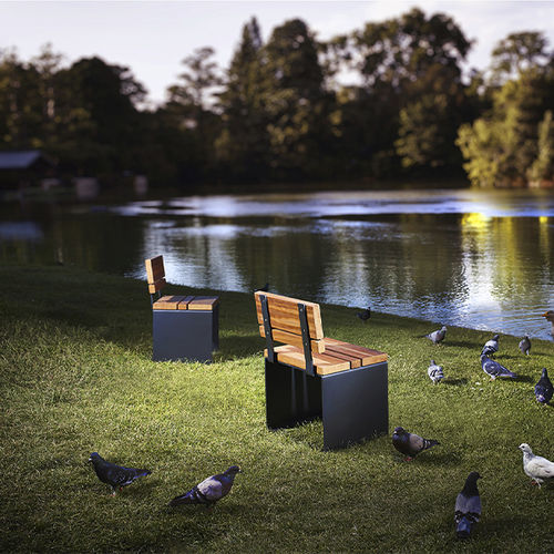 Современное городское кресло - PYSA - CYRIA | Mobilier Urbain - из дерева / из стали / цвет по индивидуальному заказу