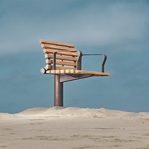 Современный cтул - FUNGI - CYRIA | Mobilier Urbain - для наружного применения / из дерева / с основанием из стали