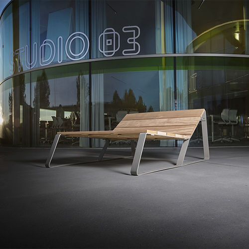 Современный шезлонг - KAISEKI XL - CYRIA | Mobilier Urbain - из дерева / из стали / из нержавеющей стали