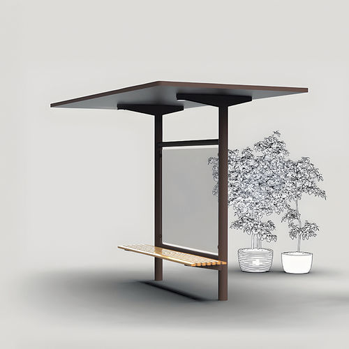 Крытая автобусная остановка из сосны - FUNGI - CYRIA | Mobilier Urbain - из ироко / из экзотических пород дерева / из робинии