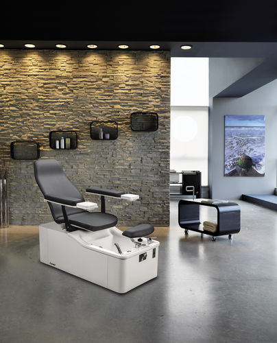 Кресло для спа-педикюра из искусственной кожи - ELBA - Lemi BEAUTY & SPA - из хромированного металла / с подголовником / с наклонной спинкой