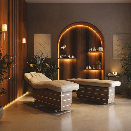 Электрический массажный стол - VERSUS - Lemi BEAUTY & SPA - из дерева / с регулируемой высотой / с подогревом