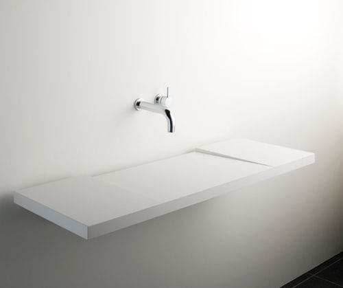 Подвесная раковина - GEO - Omvivo - из Caesarstone® / прямоугольная / современная