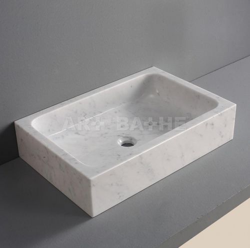 Настольная раковина - SAPO - artbathe - из мрамора / прямоугольная / современная