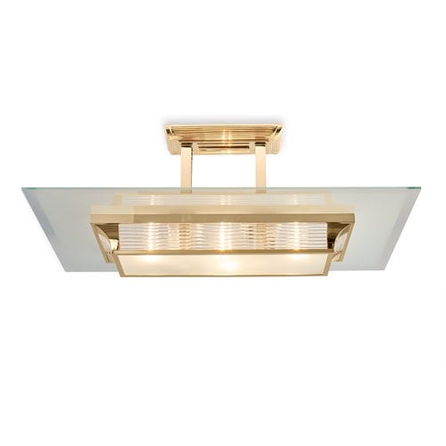 Классический потолочный светильник - PARIS I GOLD - Art Deco Schneider - прямоугольный / из полированной латуни / LED