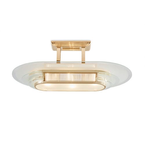 Классический потолочный светильник - NIZZA I GOLD - Art Deco Schneider - эллиптический / из стекла / из полированной латуни