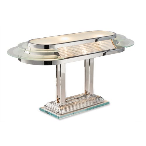 Настольная лампа - NIZZA ART. 15 - Art Deco Schneider - из никелевой латуни / из хромированной латуни / из стекла
