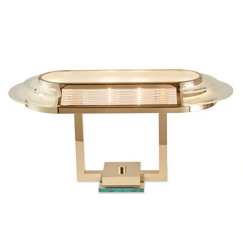 Настольная лампа - NIZZA II GOLD - Art Deco Schneider - из полированной латуни / из стекла / ар-деко