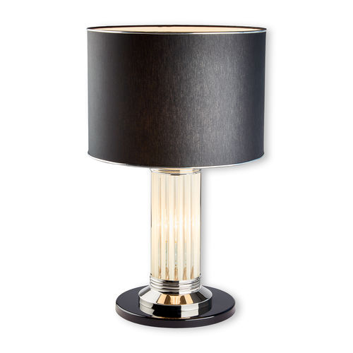 Настольная лампа - LIMOGES STOFF - Art Deco Schneider - из никелевой латуни / из хромированной латуни / ар-деко