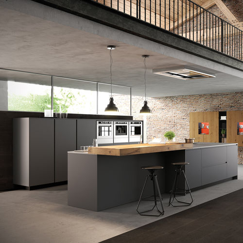 Современная кухня - CORTINA - Biefbi Cucine - из лакированной древесины / из железа / островного типа
