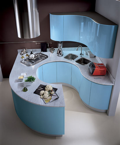 Современная кухня - TIMO PLUS - Biefbi Cucine - из дерева / круглая / без ручки