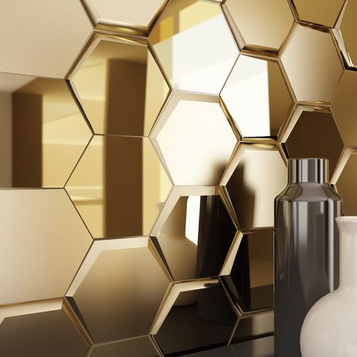 Плитка из керамики - COSMOS GOLD - INTHETILE - металлизированная / для интерьера / настенная