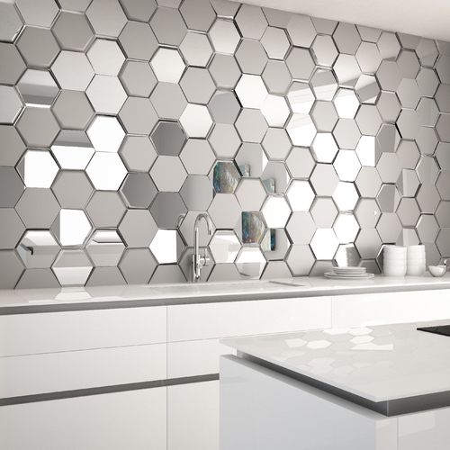 Плитка из керамики - COSMOS SILVER - INTHETILE - металлизированная / для интерьера / настенная