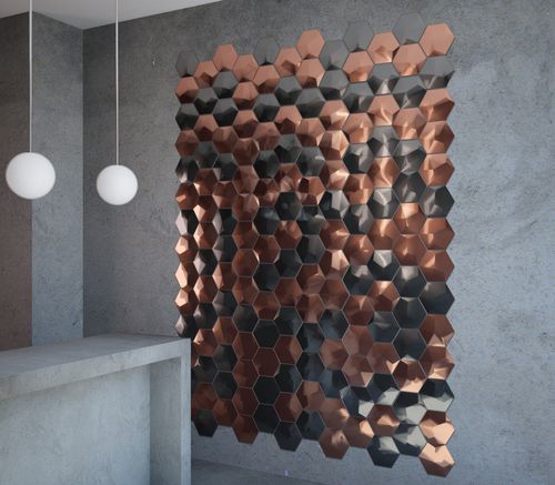 Плитка из керамики - COSMOS ROSE GOLD - INTHETILE - металлизированная / для интерьера / настенная