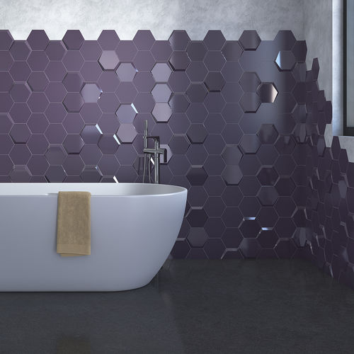 Плитка из керамики - COSMOS AUBERGINE - INTHETILE - металлизированная / для интерьера / настенная