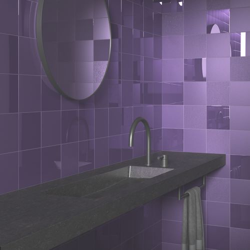 Плитка из керамики - BECOME AUBERGINE MIX - INTHETILE - металлизированная / для интерьера / настенная