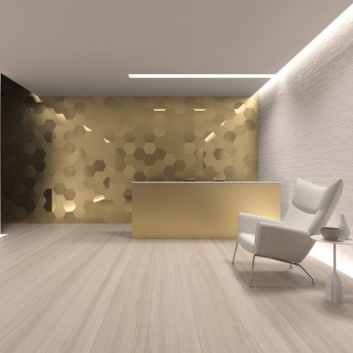Каменная напольная плитка из керамики - 2GEOM GOLD MIX - INTHETILE - матовая / текстурированная / блестящая