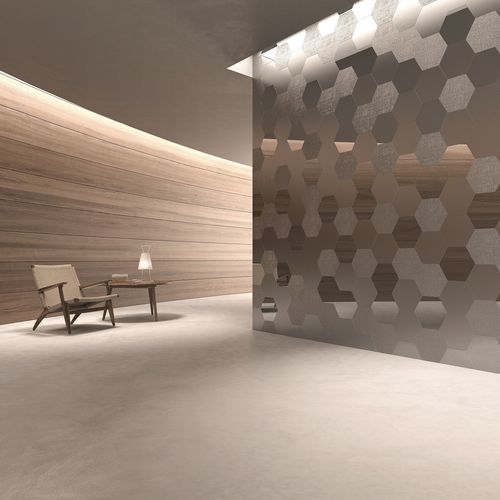Каменная напольная плитка из керамики - 2GEOM SILVER MIX - INTHETILE - глянцевая / матовая / текстурированная