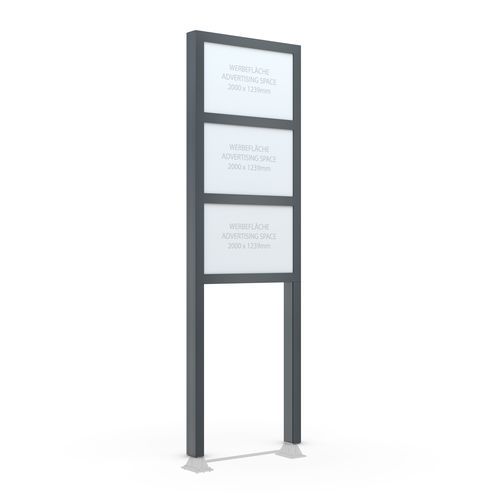 Рекламный щит на высоких ножках - BigSign Secure L - wsm Raumsysteme - LED