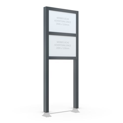 Рекламный щит на высоких ножках - BigSign Secure S - wsm Raumsysteme - LED