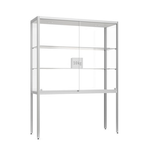 Современный стеклянный шкаф - Factory 400 - wsm Raumsysteme - на высоких ножках / из анодированного алюминия / из закаленного стекла