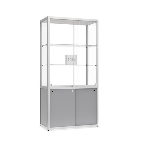 Современный стеклянный шкаф - Factory 500 - wsm Raumsysteme - из анодированного алюминия / из закаленного стекла / с подсветкой