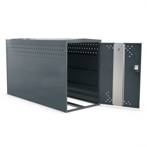 Защищенный навес для велосипедов - BikeBox 1 G with coin deposit lock - wsm Raumsysteme - модульный / из гальванизированной стали / для общественных мест