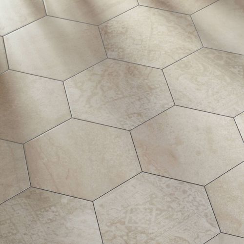 Плитка из керамогранита - CONCRETE ALMOND HEX_25 - Codicer - сатинированная / для интерьера / напольная