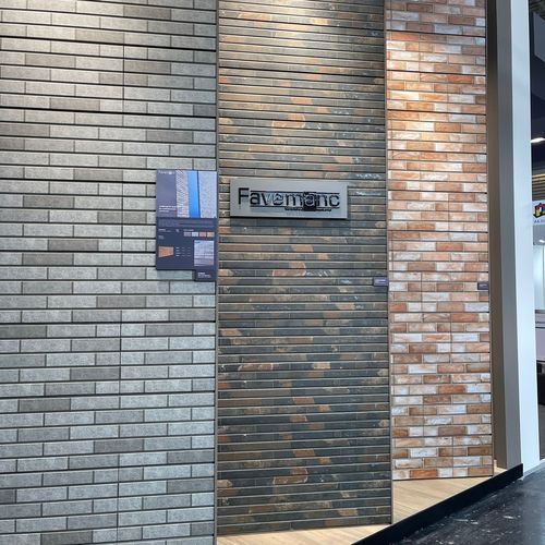 Вентилируемый фасад из керамики - FAVEMANC XD BRICK - Gresmanc - самоочищающийся / листовой / цветной