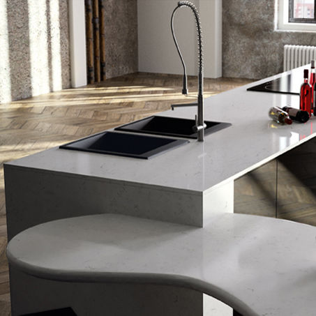Квариловая рабочая поверхность - CARRARA - COMPAC The Surfaces Company - для кухни