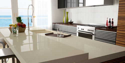 Квариловая рабочая поверхность - BOTTICINO - COMPAC The Surfaces Company - для кухни / с квадратным краем