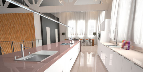 Квариловая рабочая поверхность - WARM GRAY - COMPAC The Surfaces Company - для кухни