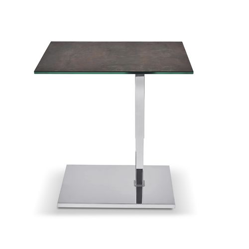 Современный вспомогательный столик - K529 KOLO - Ronald Schmitt Design - из дерева / из стекла / из матовой нержавеющей стали