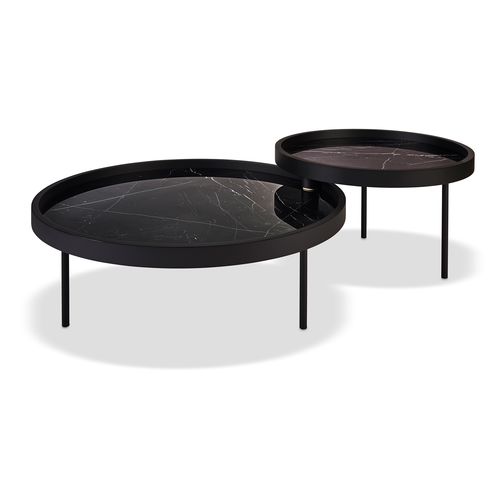 Современный журнальный столик - H630 LUNA - Ronald Schmitt Design - из фанерованной древесины / из лакированной МДФ / из лакированного металла