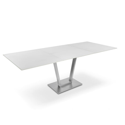 Современный обеденный стол - P4400/E BONITO - Ronald Schmitt Design - из стекла / из лакированного металла / из матовой нержавеющей стали